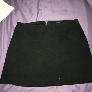 black suede skirt with a zip up back!
